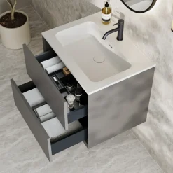 Oslo 600mm Wall Mounted Vanity Unit & Matt White Basin