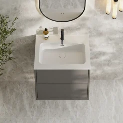 Oslo 600mm Wall Mounted Vanity Unit & Matt White Basin