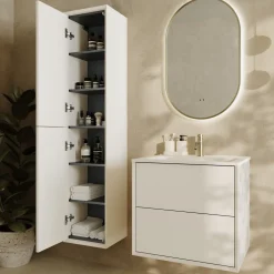 Oslo 600mm Wall Mounted Vanity Unit & Matt White Basin