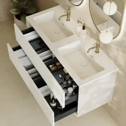 Oslo 1200mm Wall Mounted Vanity Unit & Matt White Basin