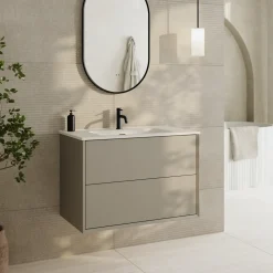 Oslo 800mm Wall Mounted Vanity Unit & Matt White Basin
