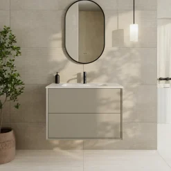 Oslo 800mm Wall Mounted Vanity Unit & Matt White Basin