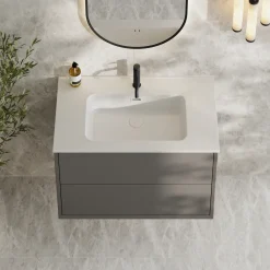 Oslo 800mm Wall Mounted Vanity Unit & Matt White Basin
