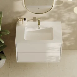 Oslo 800mm Wall Mounted Vanity Unit & Matt White Basin