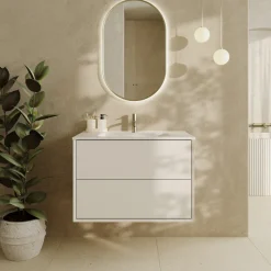 Oslo 800mm Wall Mounted Vanity Unit & Matt White Basin