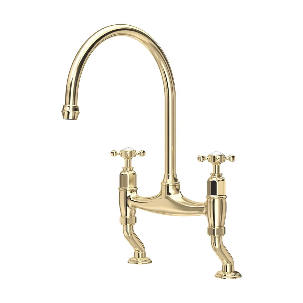 Perrin & Rowe Ionian Crosshead 2 Hole Bridge Sink Mixer