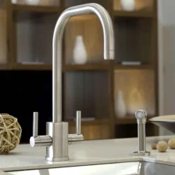 Perrin & Rowe Juliet Dual Lever 'U' Spout Mixer with Rinse