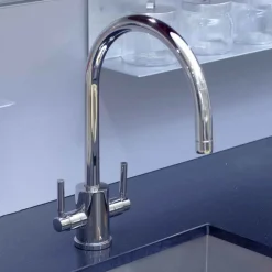 Perrin & Rowe Juliet Twin Lever Swivel 'C' Spout Mono Sink Mixer