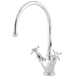 Perrin & Rowe Phoenician Twin Crosshead Monobloc Mixer with Swivel Spout