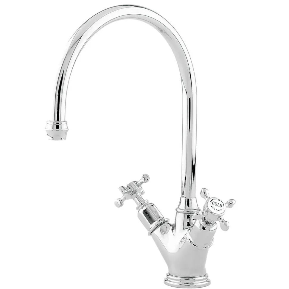 Perrin & Rowe Phoenician Twin Crosshead Monobloc Mixer with Swivel Spout