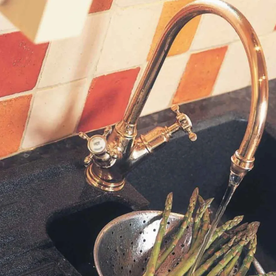 Perrin & Rowe Phoenician Twin Crosshead Monobloc Mixer with Swivel Spout