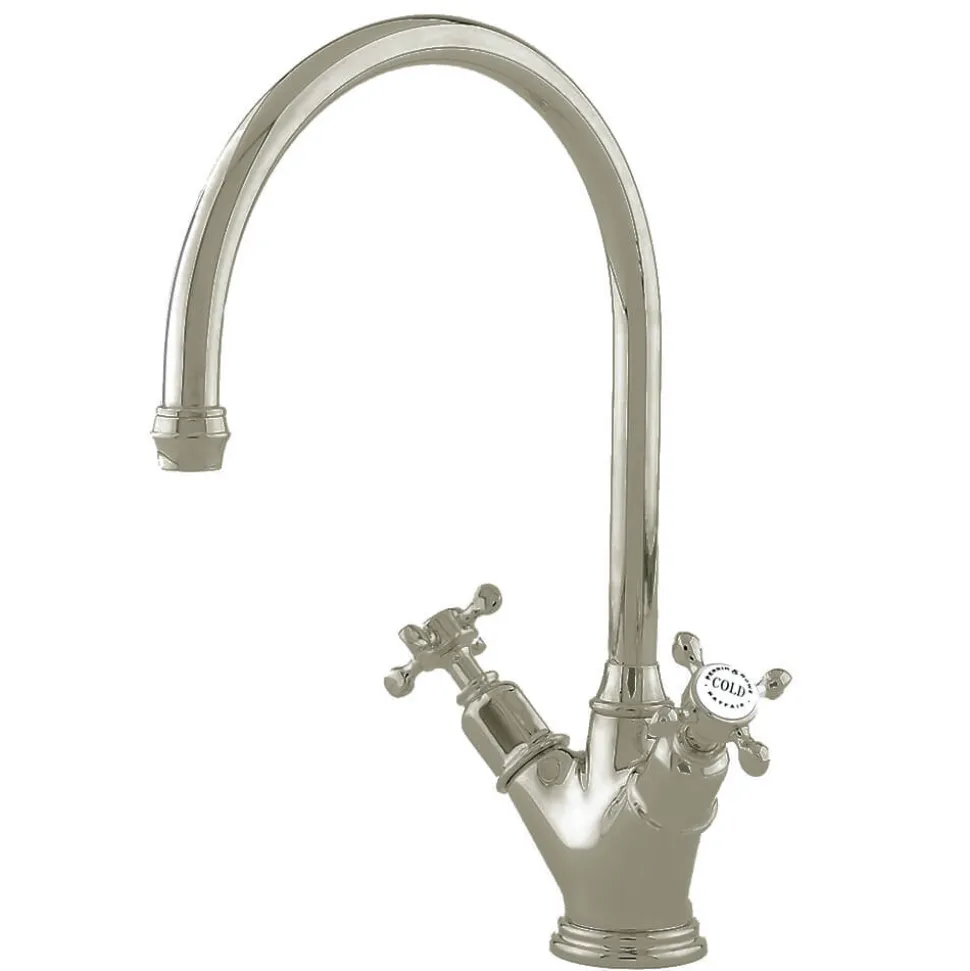Perrin & Rowe Phoenician Twin Crosshead Monobloc Mixer with Swivel Spout