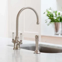 Perrin & Rowe Phoenician Twin Lever Monobloc Mixer with Side Rinse