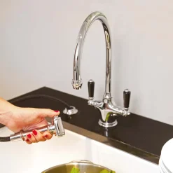 Perrin & Rowe Phoenician Twin Lever Monobloc Mixer with Side Rinse