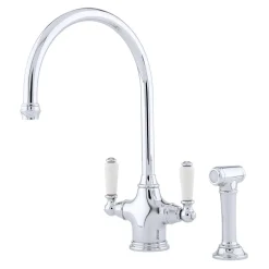 Perrin & Rowe Phoenician Twin Lever Monobloc Mixer with Side Rinse