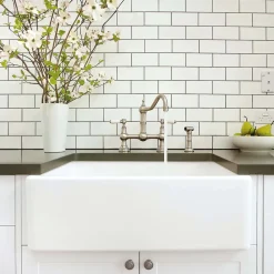 Perrin & Rowe Provence Bridge Kitchen Tap with Levers & Pull Out Faucet Hose