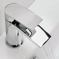 Proflow Tiera Small Waterfall Basin Mixer with Clicker Waste