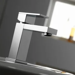 Pura Bloque Single Lever Basin Mixer with Clicker Waste