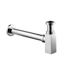 Pura Square Chrome Bottle Trap & Pipe