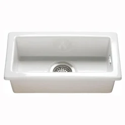 RAK Gourmet White Ceramic Rectangular 0.5 Bowl Kitchen Sink & Waste Kit - 250mm x 475mm