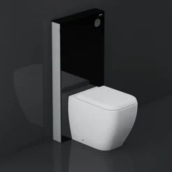 RAK Obelisk Glass Cabinet Cistern Frame for Back to Wall Toilets - Gloss Black