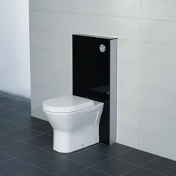 RAK Obelisk Glass Cabinet Cistern Frame for Back to Wall Toilets - Gloss Black