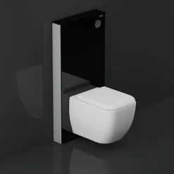 RAK Obelisk Glass Cabinet Cistern Frame for Wall Hung Toilets - Gloss Black