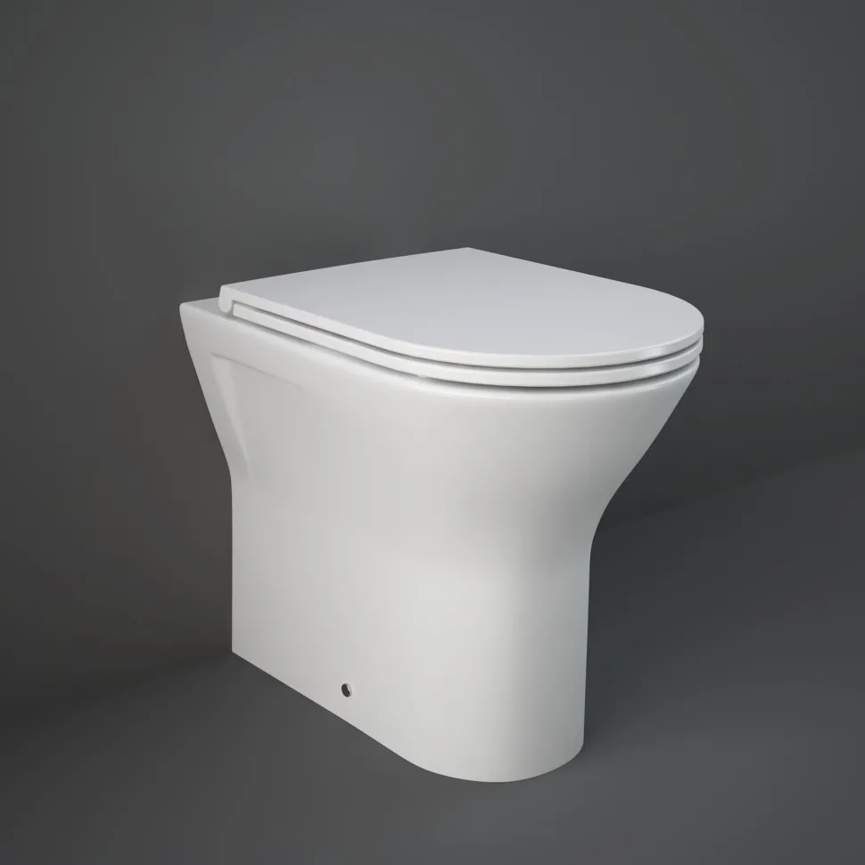 RAK Resort Extended Comfort Height Rimless Back to Wall Toilet with Soft Close Seat