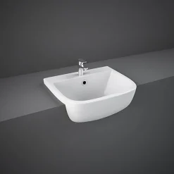 RAK Series 600 Ceramic Semi Recessed Basin 420mm - 2 Tap Hole