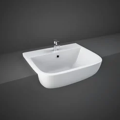 RAK Series 600 Ceramic Semi Recessed Basin 520mm - 1 Tap Hole