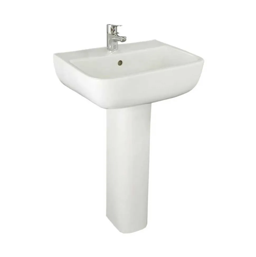RAK Series 600 1 Tap Hole Basin with Full Pedestal 520mm