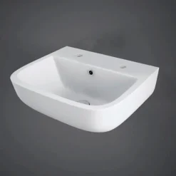 RAK Series 600 Wall Hung Cloakroom Hand Basin - 2 Tap Hole