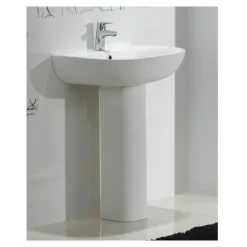 RAK Tonique 550mm 1 Tap Hole Basin with Full Pedestal