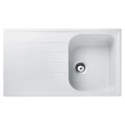Rangemaster Amethyst Igneous Granite Compact Single Bowl Kitchen Sink with Reversible Drainer & Waste Kit - 860 x 500mm
