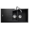 Rangemaster Andesite 1.5 Bowl Granite Igneous Ash Sink & Waste Kit with Reversible Drainer - 1000 x 500mm
