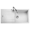 Rangemaster Andesite Large 1 Bowl Granite Crystal White Sink & Waste Kit with Reversible Drainer - 1000 x 500mm