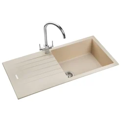 Rangemaster Andesite Stone Igneous Granite Single Bowl Sink with Reversible Drainer & Waste Kit - 1000 x 500mm