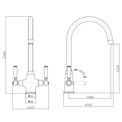 Rangemaster Aquaclassic 2 Monobloc Kitchen Mixer Tap
