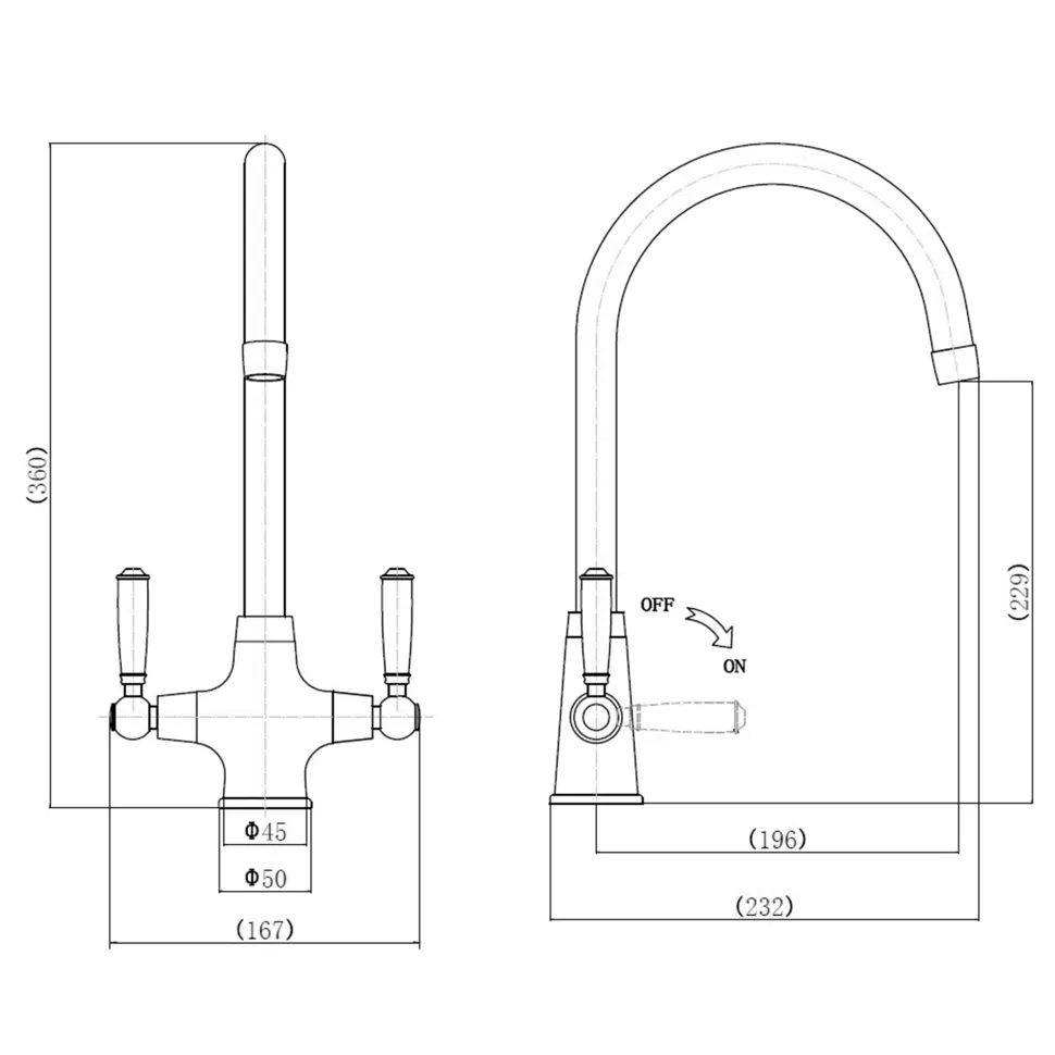 Rangemaster Aquaclassic 2 Monobloc Kitchen Mixer Tap