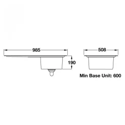 Rangemaster Arlington 1 Bowl Stainless Steel Sink & Waste Kit - 985 x 508mm