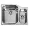 Rangemaster Atlantic Classic 1.5 Bowl Stainless Steel Undermount Sink & Waste Kit with Right Hand Small Bowl - 597 x 472mm