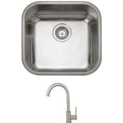 Rangemaster Atlantic Classic Single Bowl Undermount Stainless Steel Sink & Vellamo Revolve Monobloc Mixer Tap