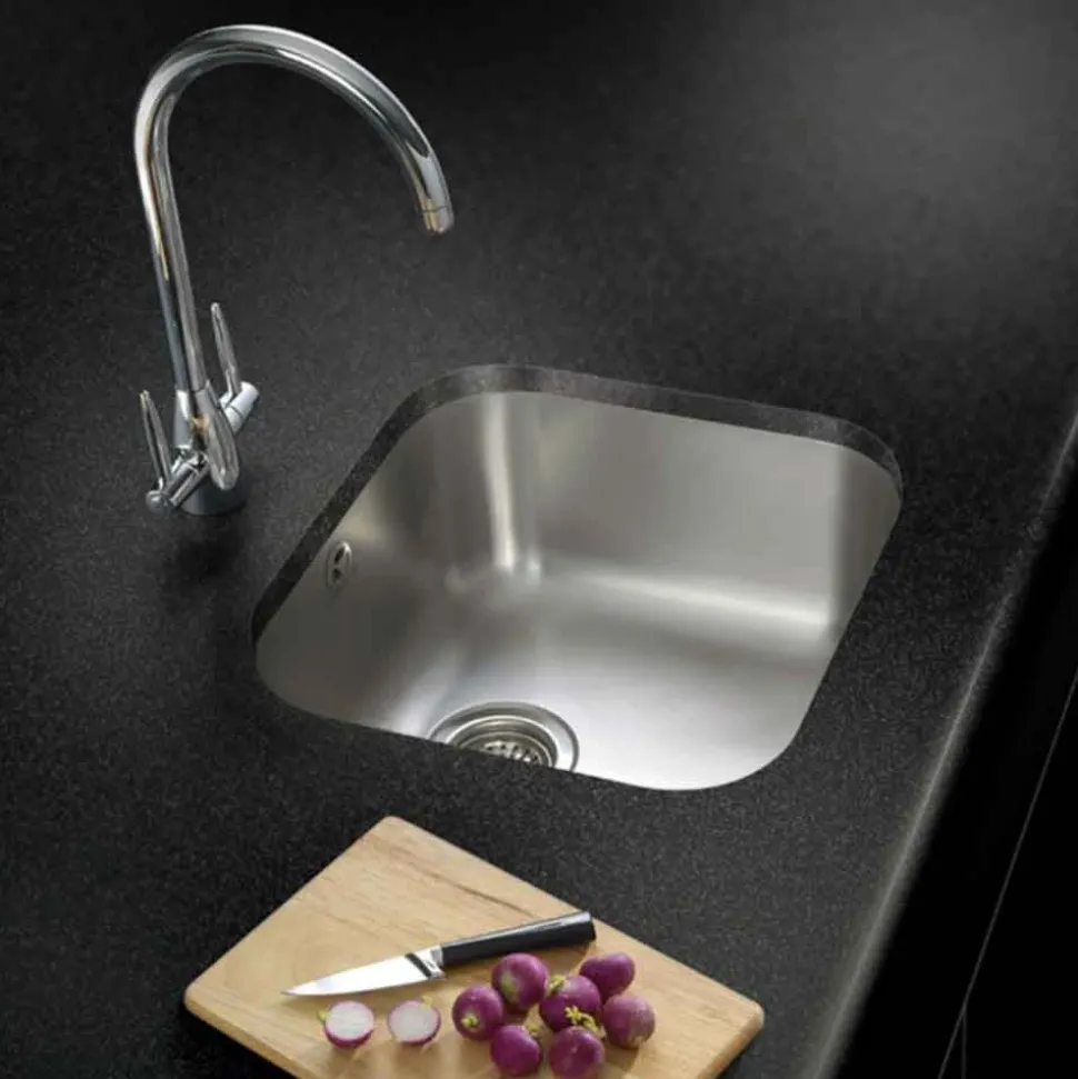 Rangemaster Atlantic Classic Single Bowl Undermount Stainless Steel Sink & Vellamo Revolve Monobloc Mixer Tap
