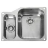 Rangemaster Atlantic Classic 1.5 Bowl Stainless Steel Undermount Sink & Waste Kit with Left Hand Small Bowl - 597 x 472mm
