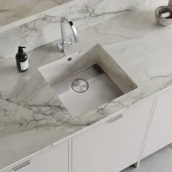 Rangemaster Baseline 1 Bowl Undermount Polished Stainless Steel Sink & Waste - 520 x 460mm