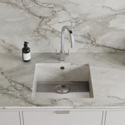 Rangemaster Baseline 1 Bowl Undermount Polished Stainless Steel Sink & Waste - 520 x 460mm