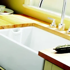 Rangemaster Classic Belfast 1 Bowl White Fire Clay Ceramic Kitchen Sink - 595 x 455mm