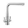 Rangemaster Conical Twin Lever Mono Kitchen Mixer Tap - Polished Chrome