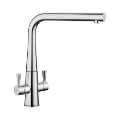 Rangemaster Conical Twin Lever Mono Kitchen Mixer Tap - Polished Chrome