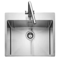 Rangemaster Cosmo 1 Bowl Stainless Steel Inset Kitchen Sink & Waste Kit - 600 x 515mm